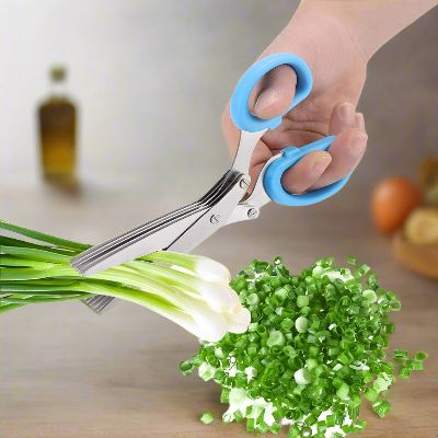 Ciseaux cuisine Bleu - peigne nettoyage inclus