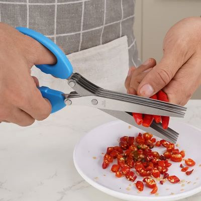 Ciseaux MultiLayersScissor™ Bleu - découpe rapide piments rouges  fraîches