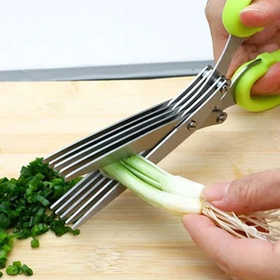 Ciseaux MultiLayersScissor™ Vert Clair - découpe rapide ciboulette et herbes fraîches