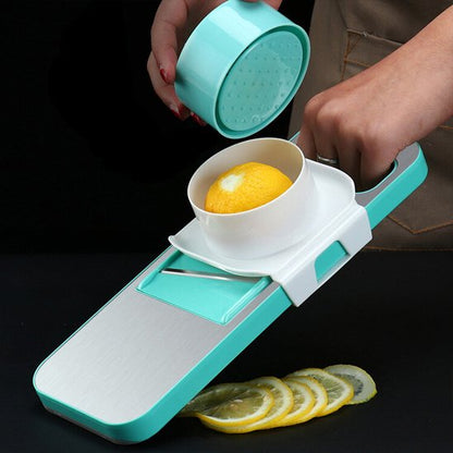 Mandoline multi-lames avec système de lames interchangeables pour différentes coupes