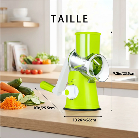 Mandoline rotative verte VegetableSlicer™ - dimensions 26 x 25,5 x 23,5 cm