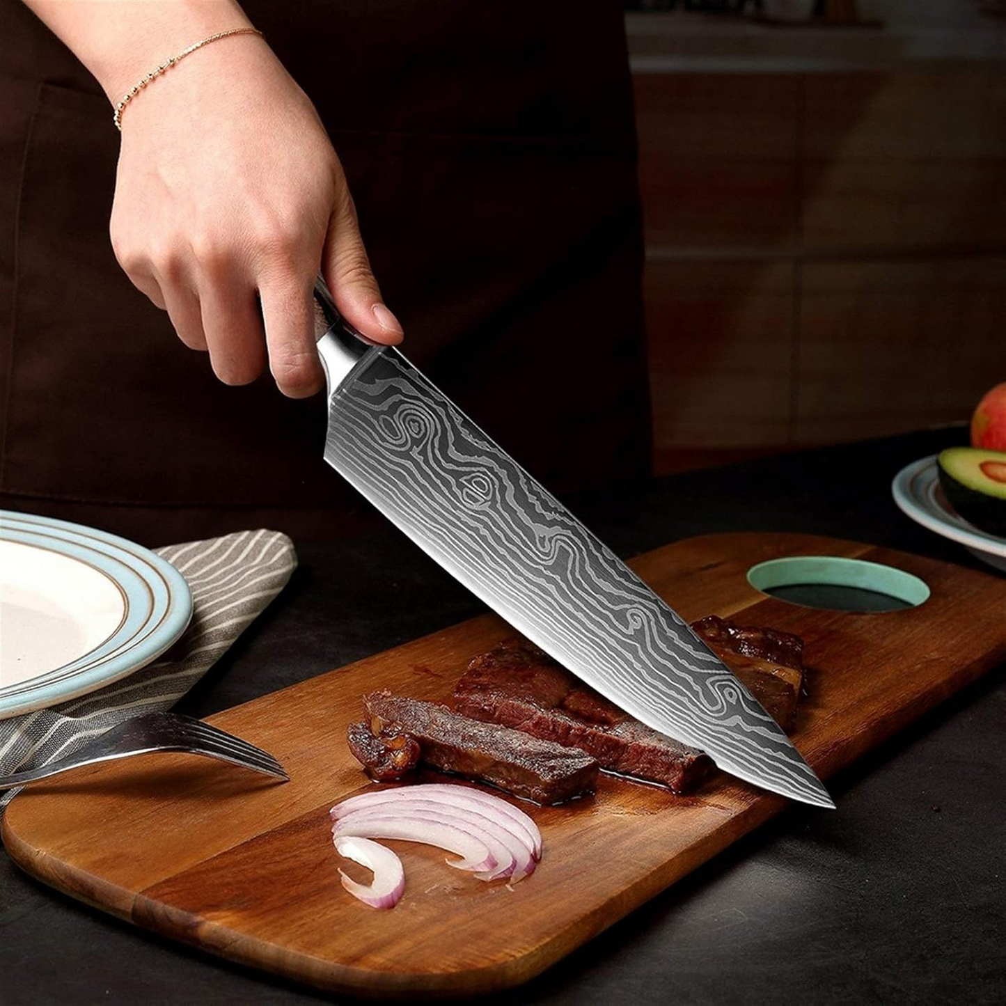 Couteau de cuisine - DamascusKitchenKnives™ - Couteau Santoku